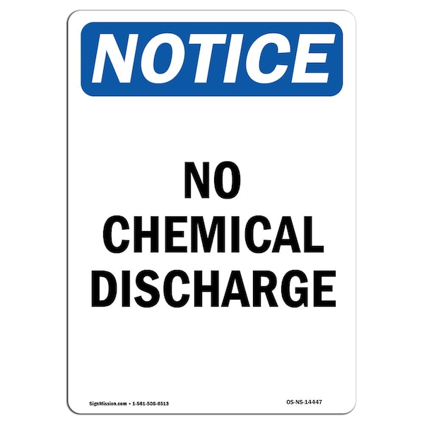 Signmission OSHA Notice, 5" Height, No Chemical Discharge Sign, 5" X 3.5", Portrait OS-NS-D-35-V-14447 - main